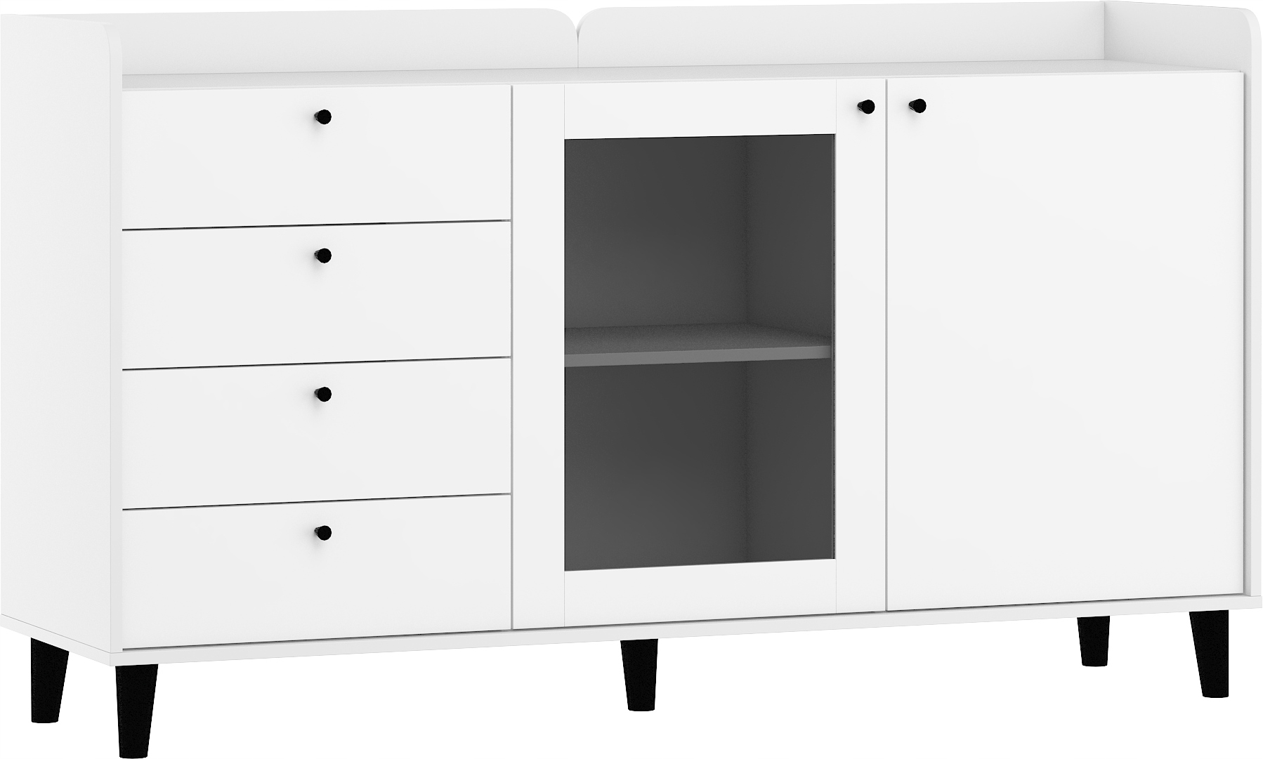 Komoda Dolce DOL-04 1D4SW bílá bílá polovina 160 cm