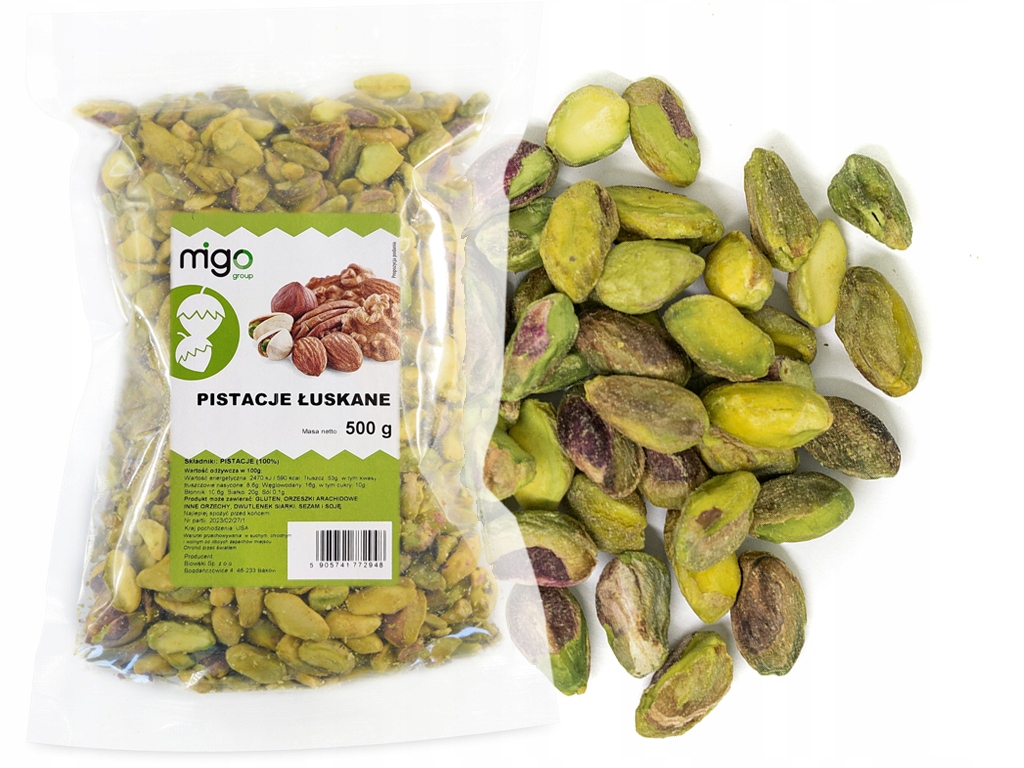 Levně Pistácie LOUpané – 500 g, Výborné ořechy – MIGOgroup