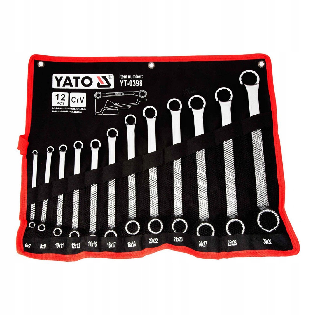 Sada ohnutých očkových kľúčov Yato YT-0398 6-32 mm 12 ks