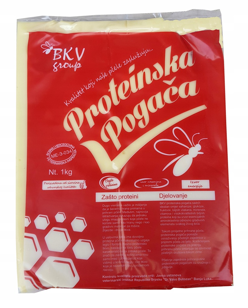 

Ciasto Pokarm Dla Pszczół Bkv Z Proteinami 1KG