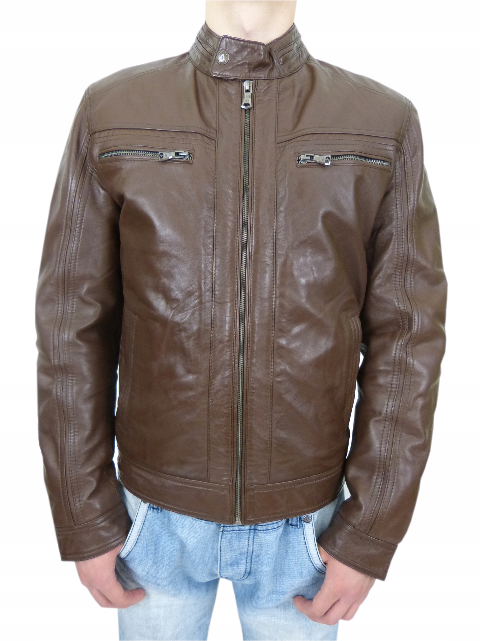 KURTKA SKÓRZANA MĘSKA MOTOCYKLOWA EL-101 SOFT 5XL