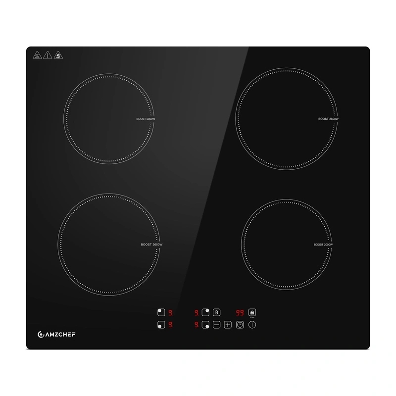Indukční varná deska Amzchef 4 pole pro zabudování 60 cm 7400 W Led časovač Booster