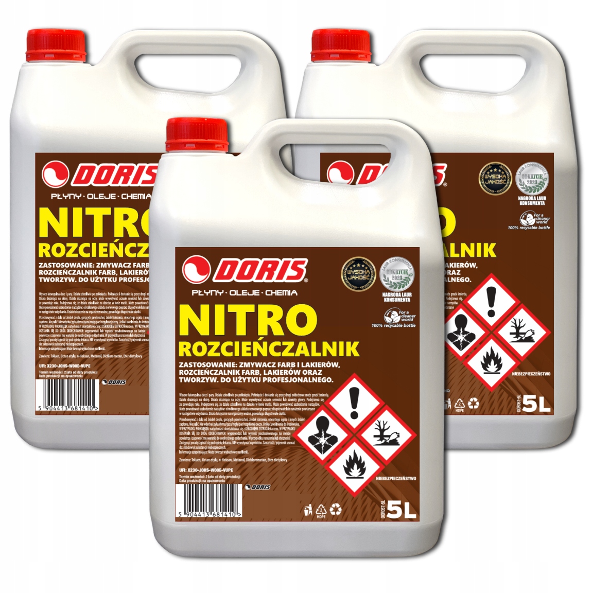 Doris Nitroředidlo 15L Sada 3ks x 5L