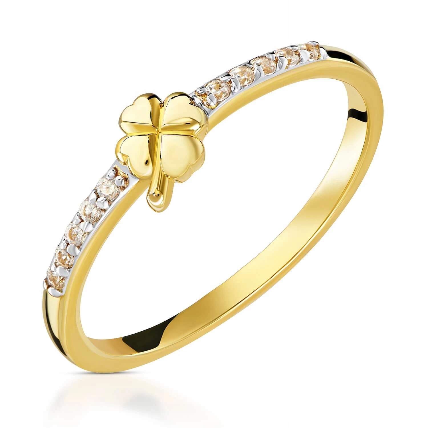 Prstýnek Na Štěstí Zlato 14k 585 Zirkony