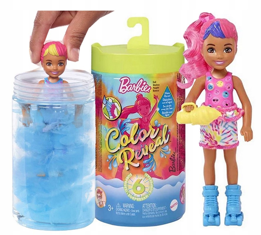 

Barbie Chelsea Color Reveal Neon lalka niespodzian