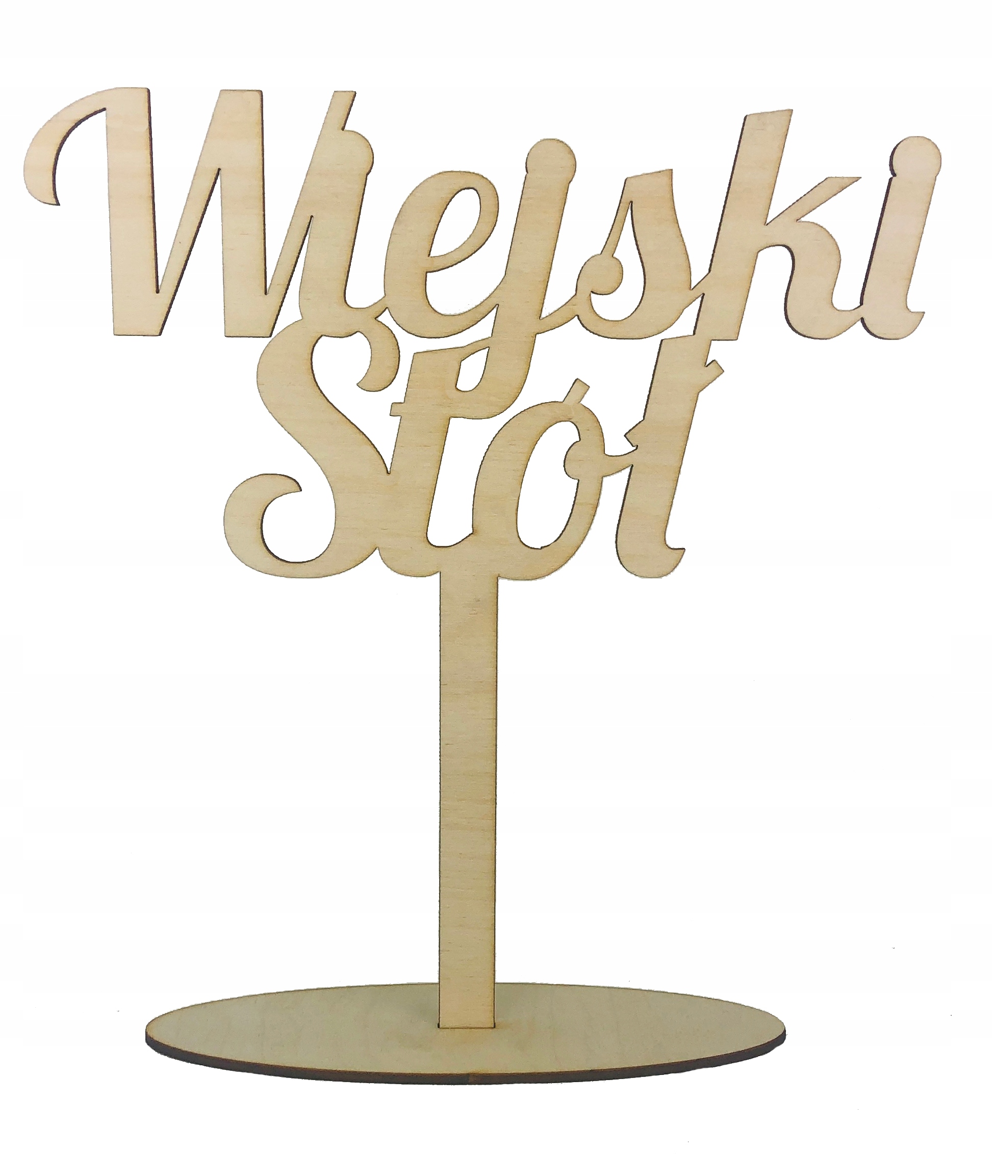 

Wiejski Stół na wesele napis na podstawce drewno