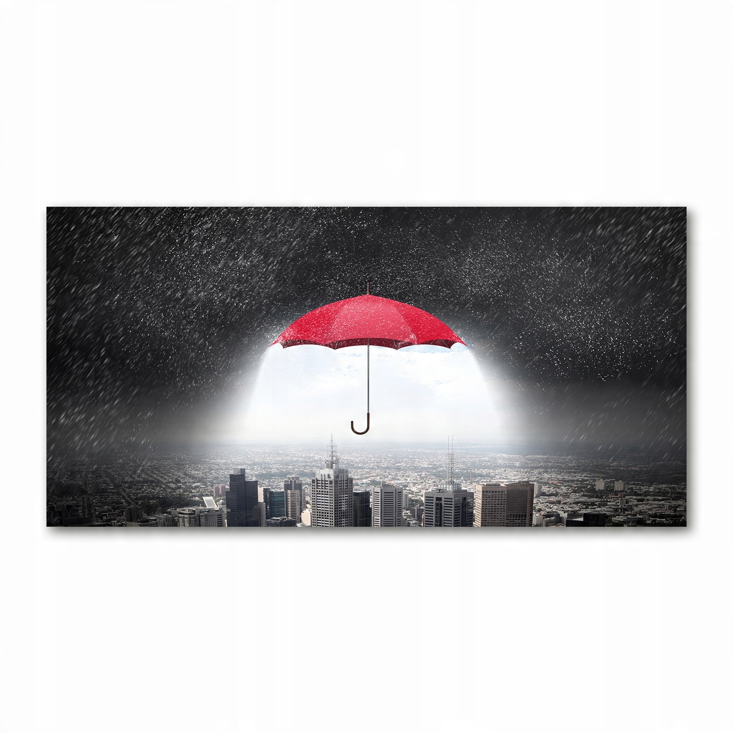 

Foto obraz szkło akryl Parasol nad miastem 120X60
