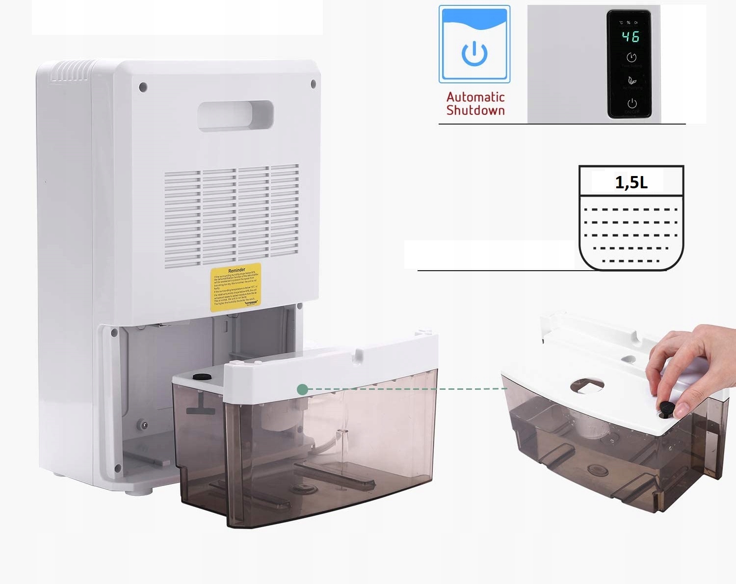 Осушитель воздуха, поглотитель влаги УФ + TiO2 + 12В Модель ASC-700