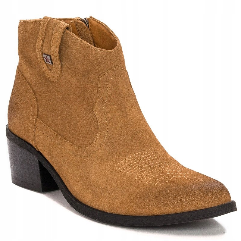 

Botki Big Star GG274330 skórzane zamsz Camel r.38