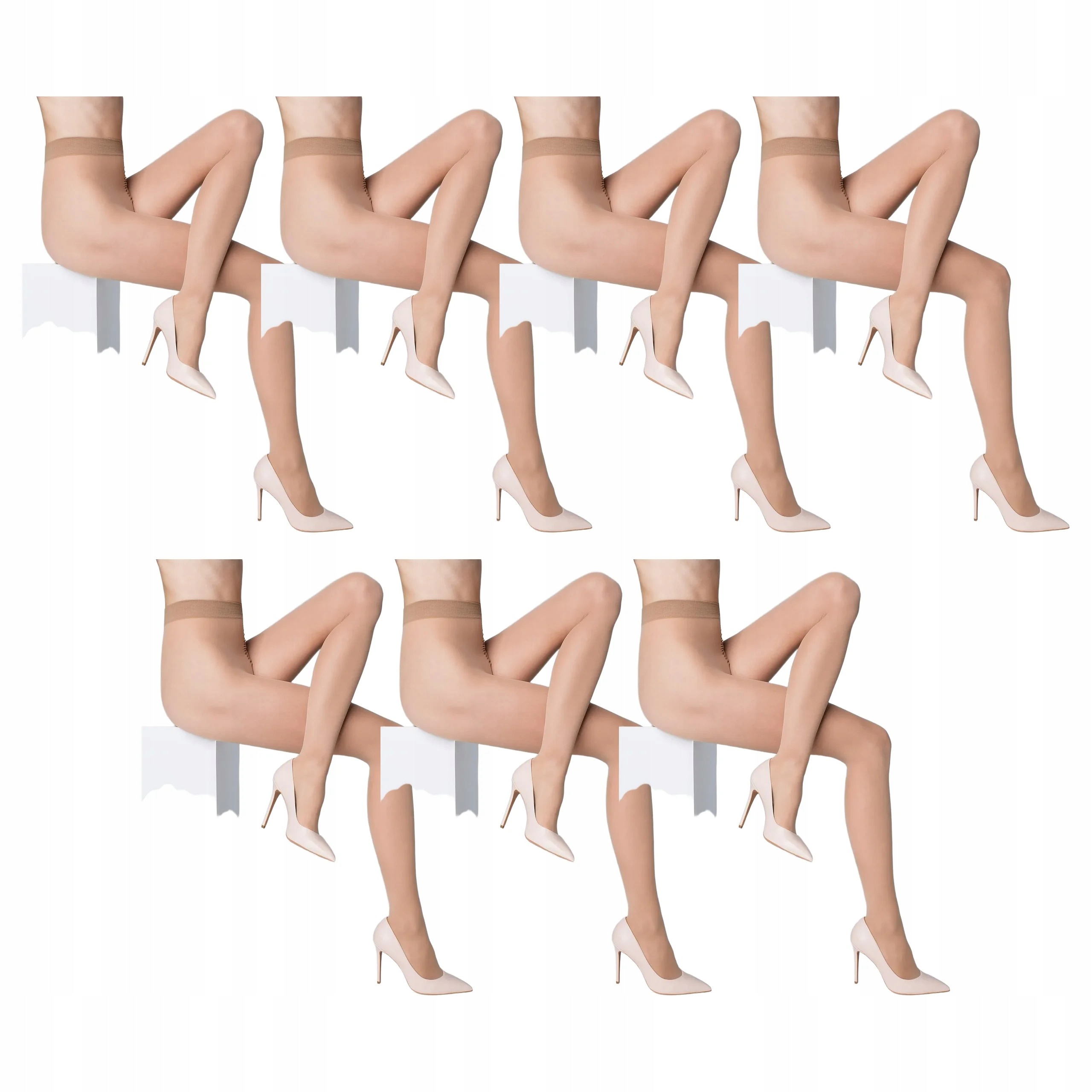 7 x Punčocháče Matné Polokrycí hladké Tonic 20 Marilyn 1/2 Beige