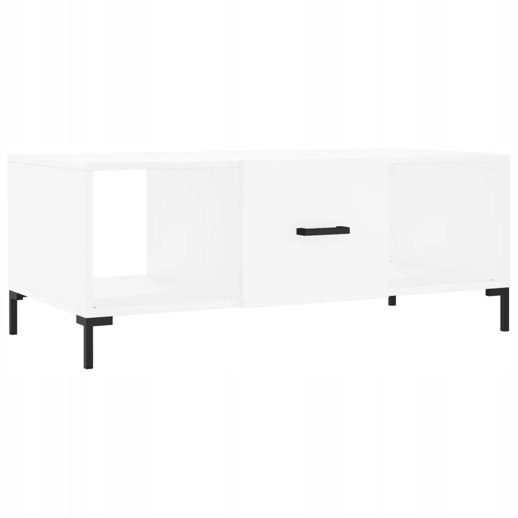 Kávový stolek s přihrádkami 102 x 50 x 40 cm, bílý