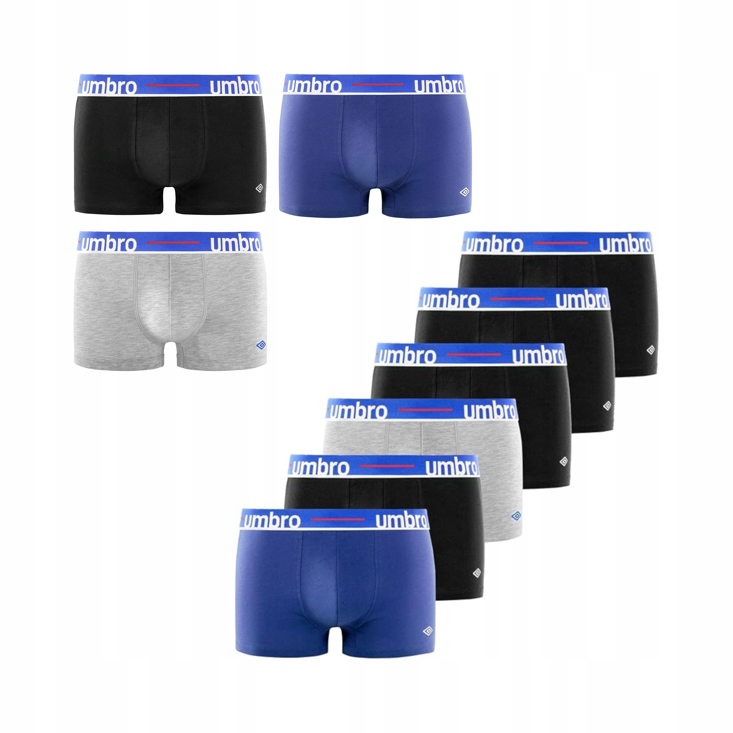 Umbro Pánské Boxerky 6-PAK CLA4AB Blue/black/grey Velikost XL Bavlněné