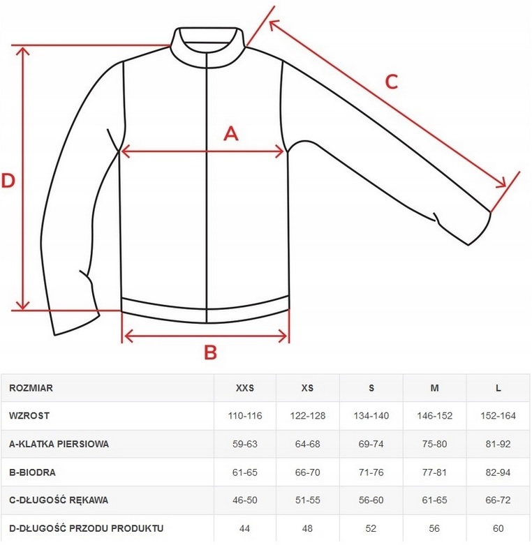 Kurtka treningowa, wodoodporna PROS SPORTS 122-128 Rozmiar 122-128