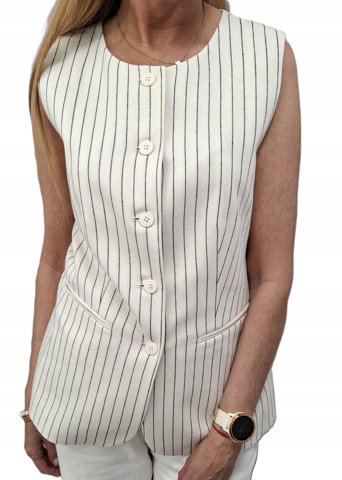 Lemonada Halenka s proužky Len Ecru Černá 38/M Novinka