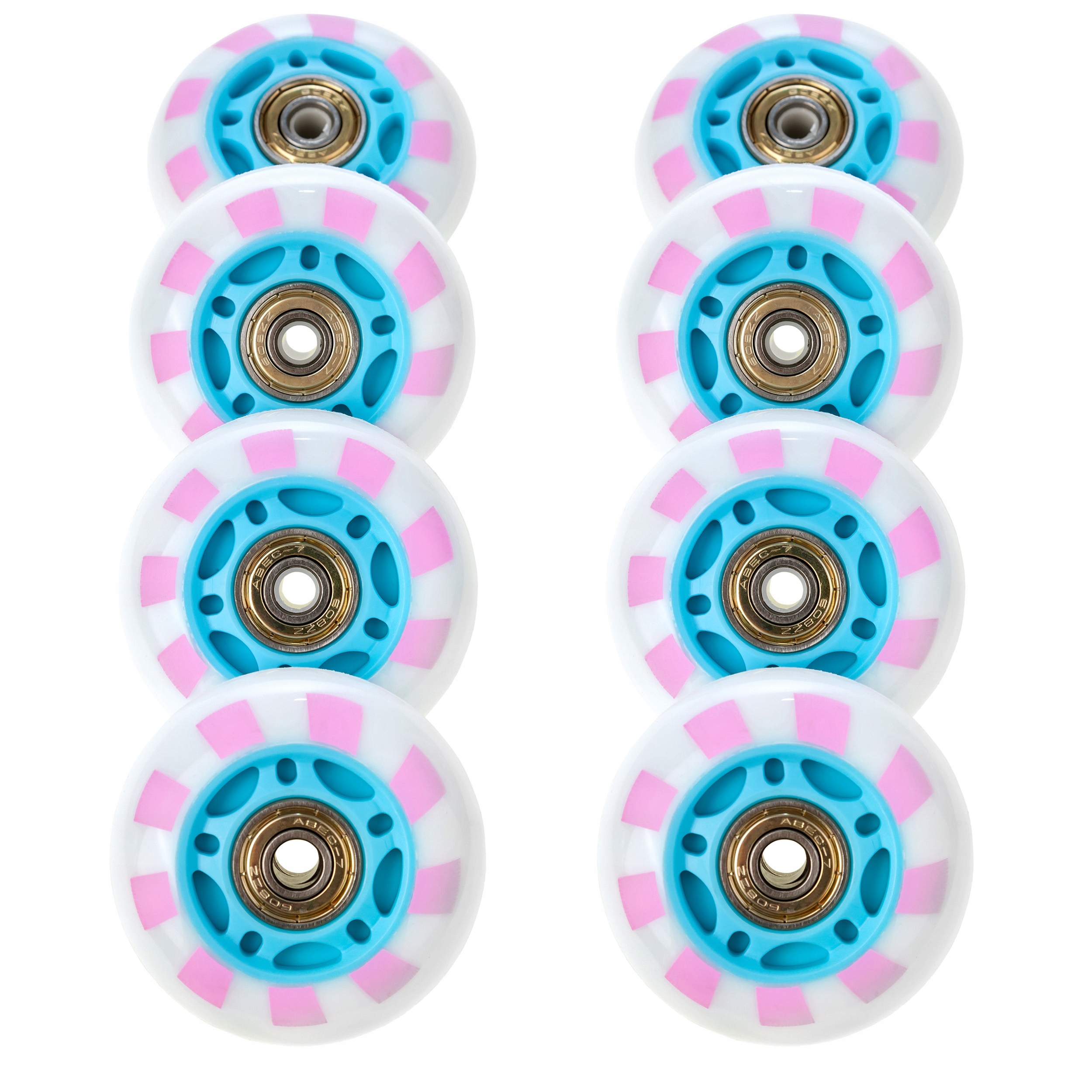 8x Świecące kółka LED do rolek RAVEN Caramell 64mm PU