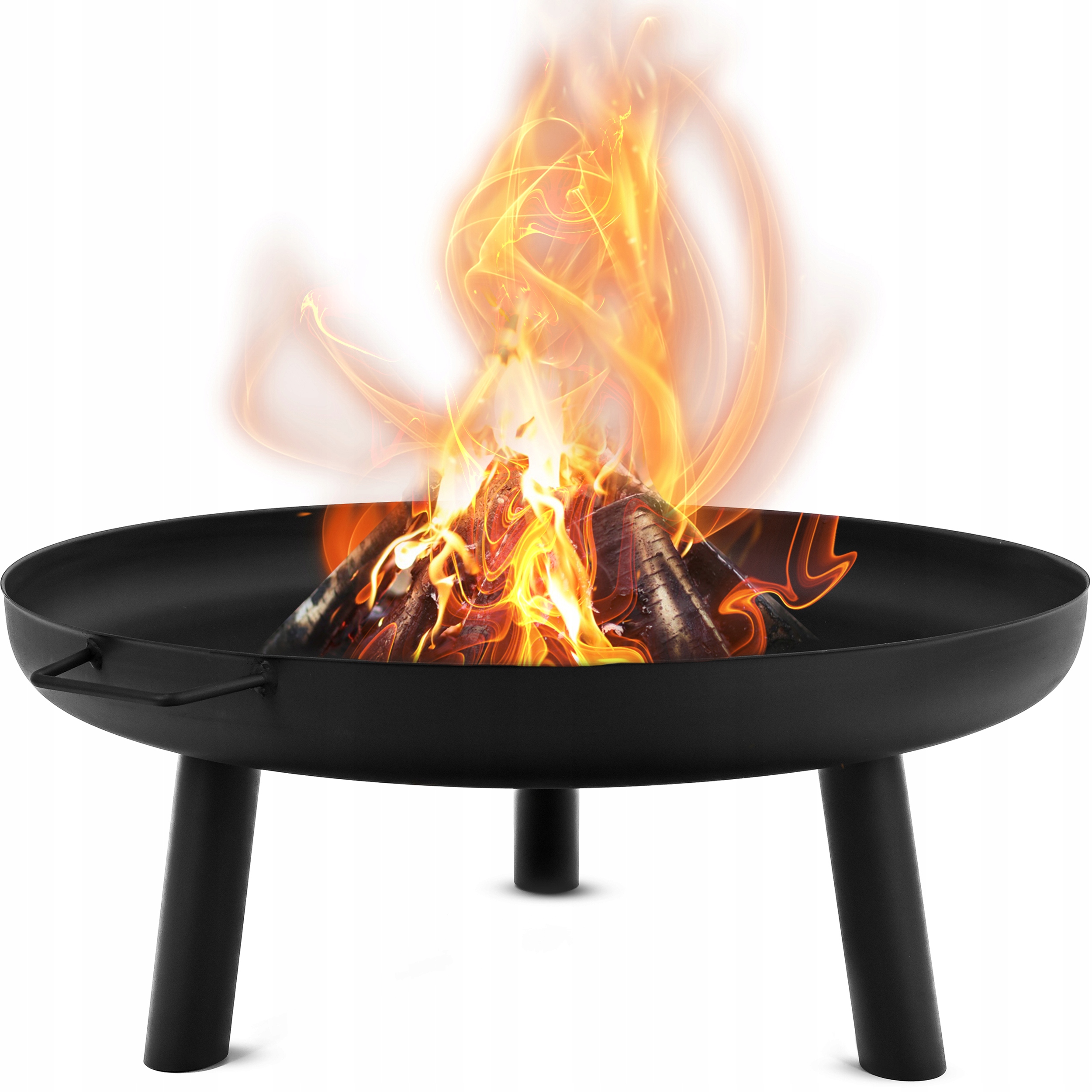 Veľké Záhradné Ohnisko 80 CM Na Ohnisko Grilu, Kotlík, Oceľ, Čierne XXL