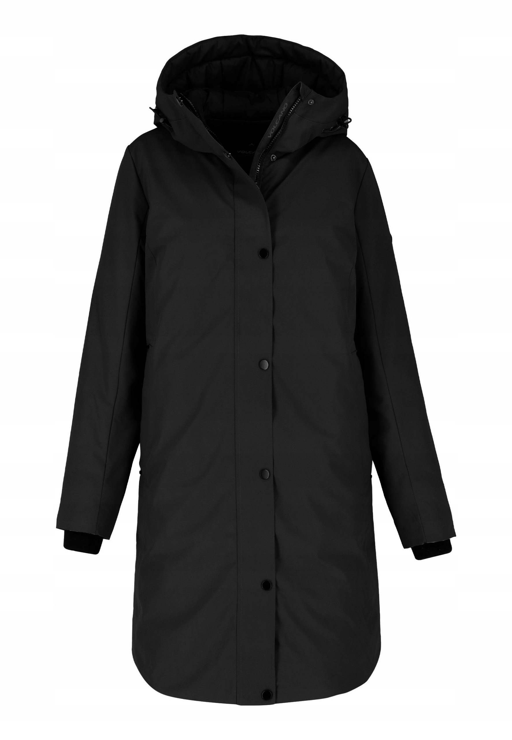 Volcano teplý dámský černý nepromokavý kabát 5000 s kapucí J-isla S