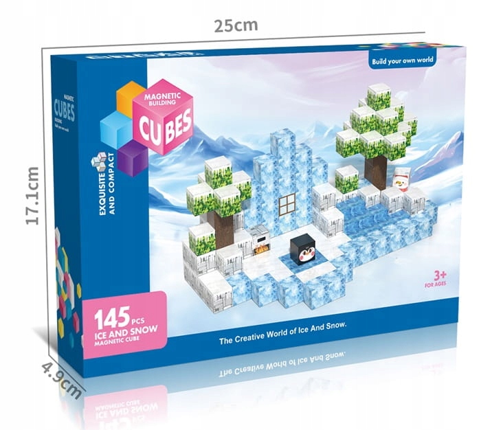 MAGNETINIAI KALADĖLIAI 3D KUBAI 2x2 Konstrukcijos kubelių rinkinys 145 detalės Gamintojo kodas 259783 Edukaciniai kaladėlės Minecraft kaladėlės