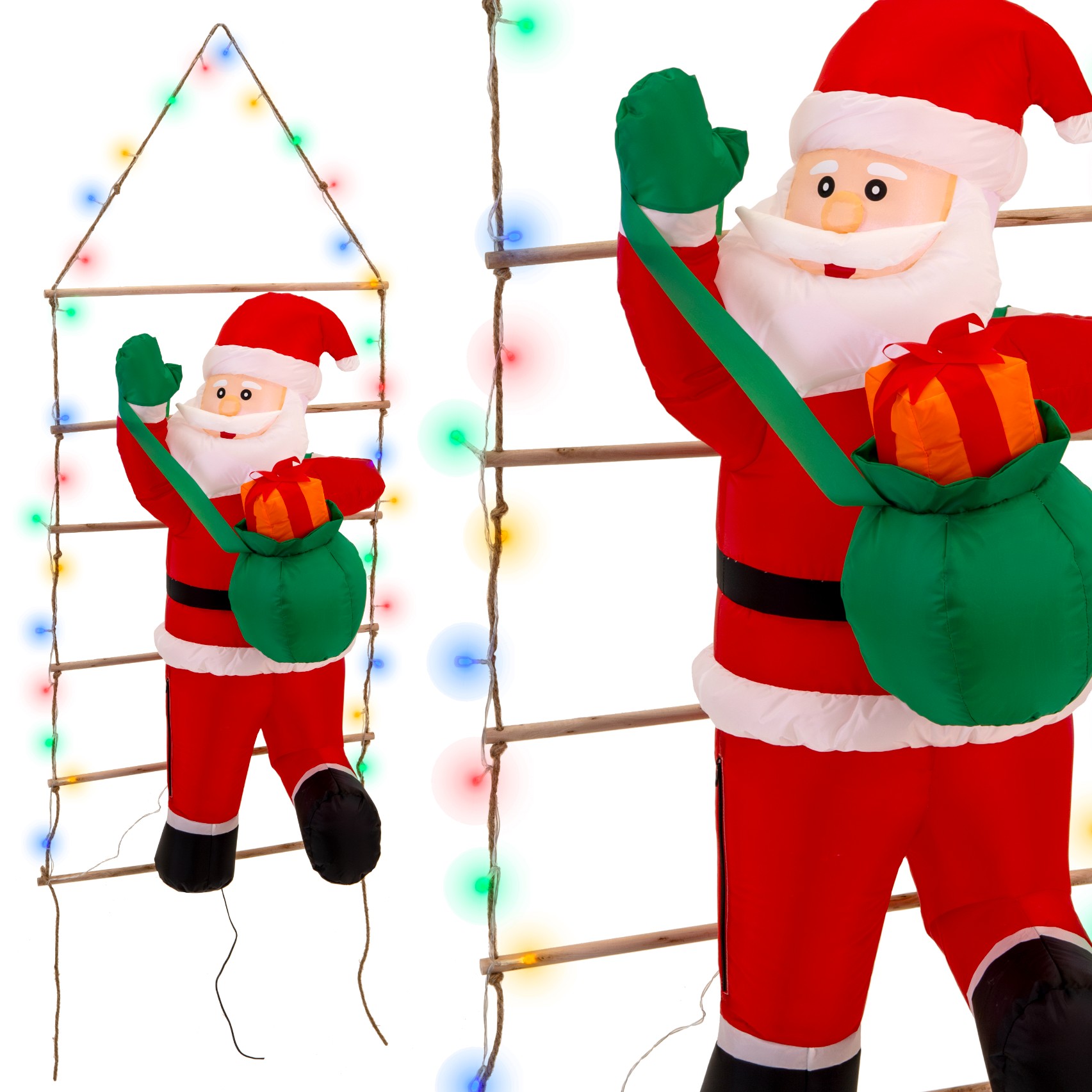 Mikuláš nafukovací rebrík Svietiaci Veľký nafukovací Led 150 cm JUMIhome