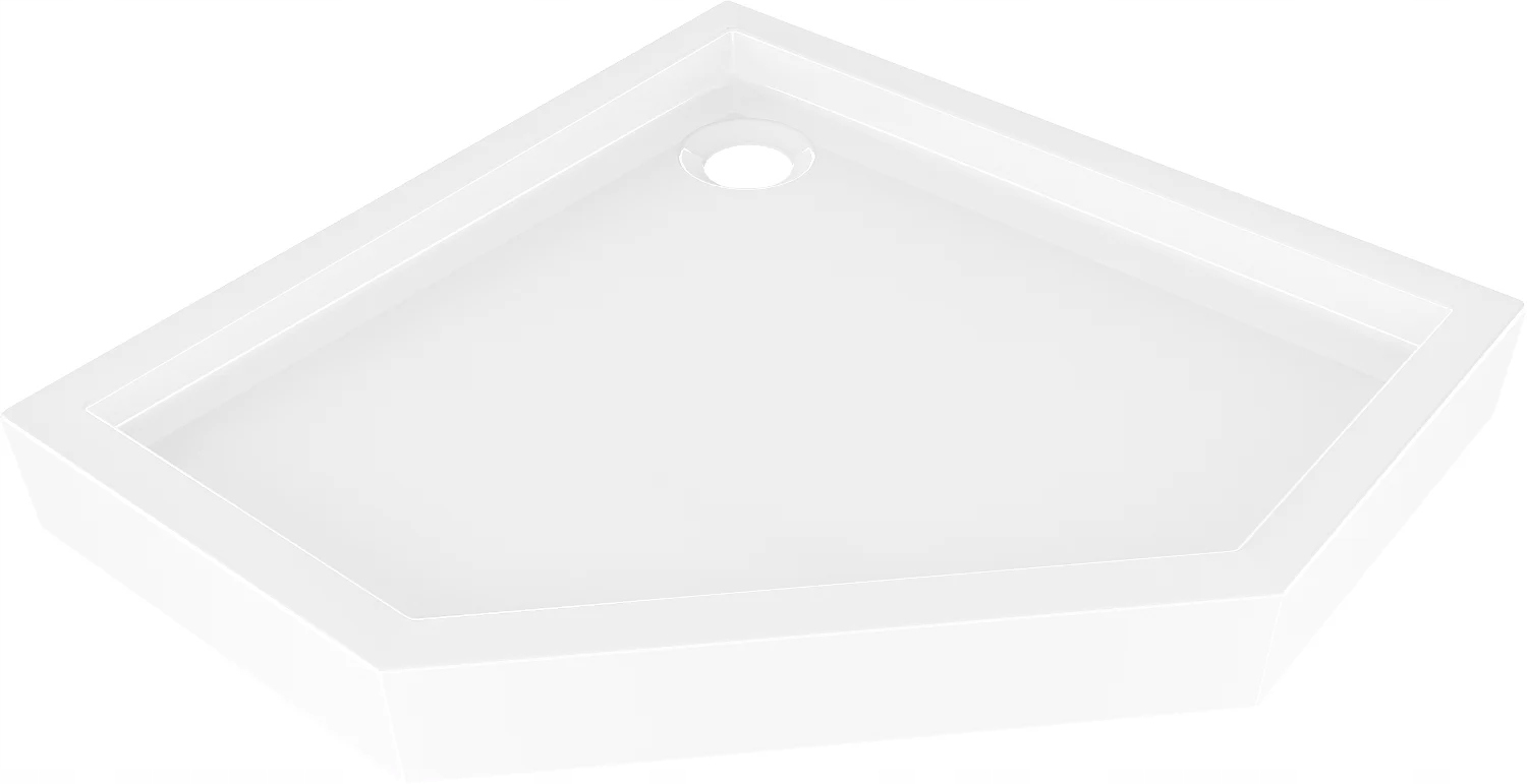 Brodzik 80x80 prysznicowy pięciokątny Mexen Flow+ wysoki akrylowy biały