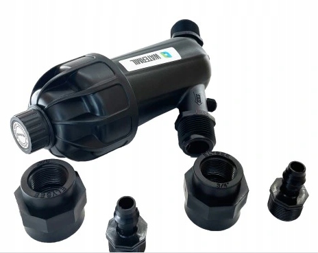 Filtr dyskowy z przyłączem do rury i linii