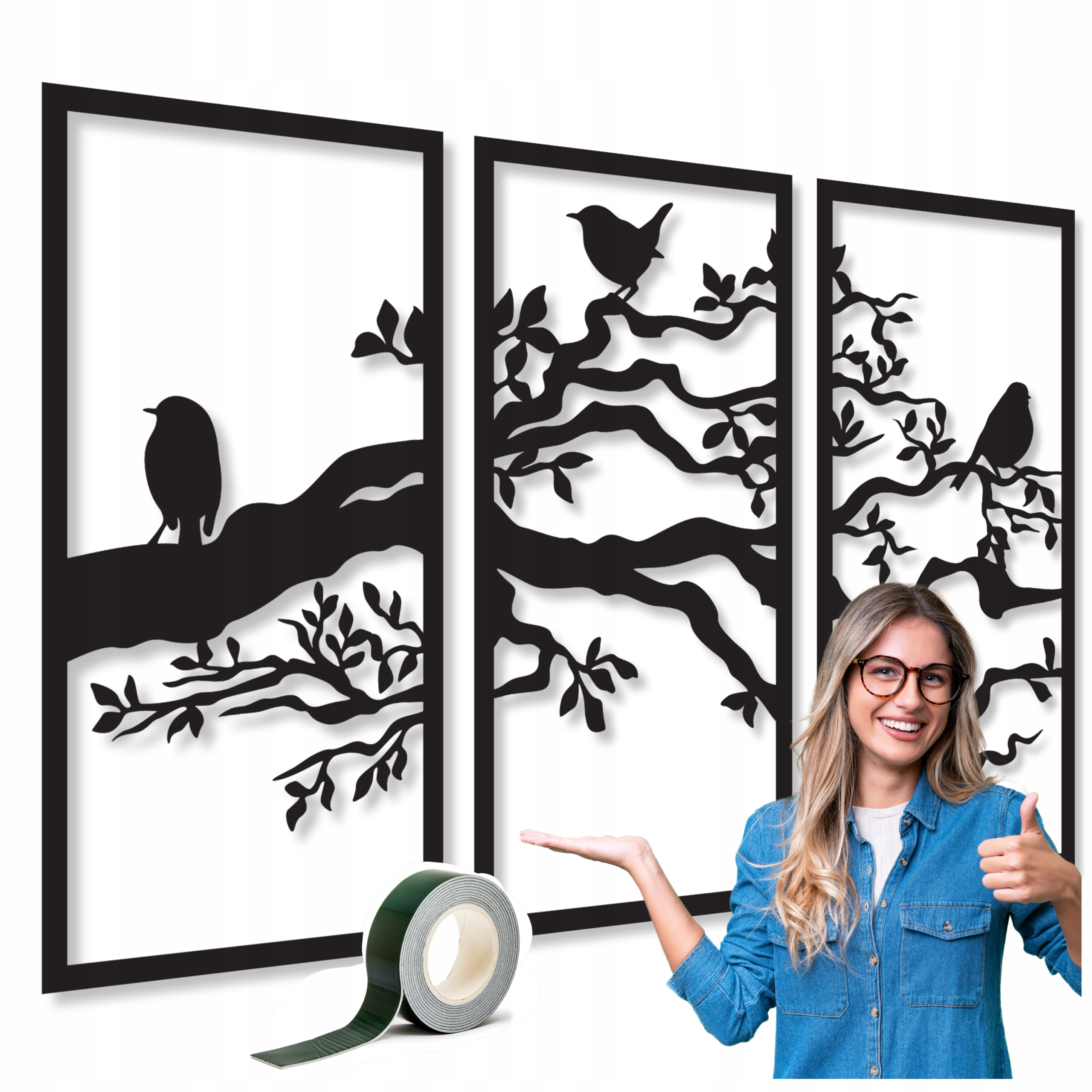 Ažurová Nástěnná Dekorace Z Dřeva Obraz 120 cm XL Obrazy Do Obývacího Pokoje Strom