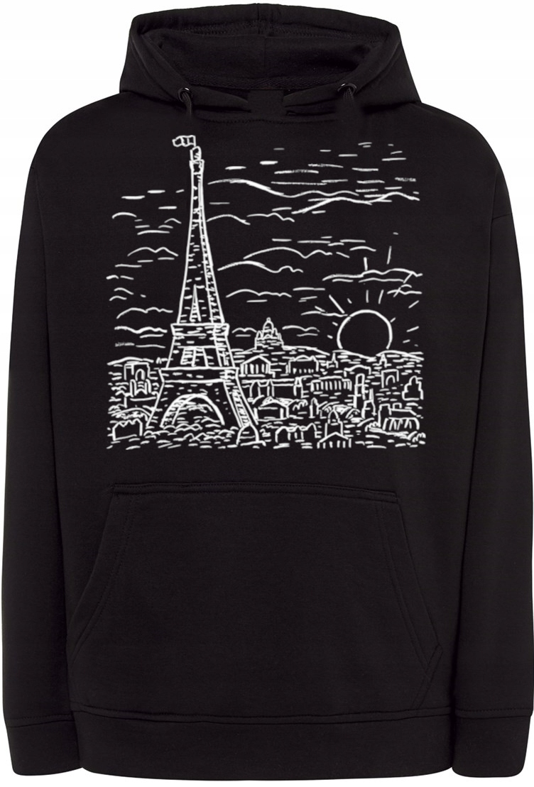 Pánská mikina s pěkným potiskem Eiffelova věž vel. 4XL