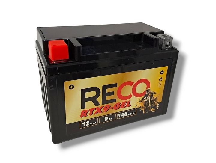 Akumulátor hotová Reco RTX9-GEL YTX9-BS 12V 9Ah 140A L+
