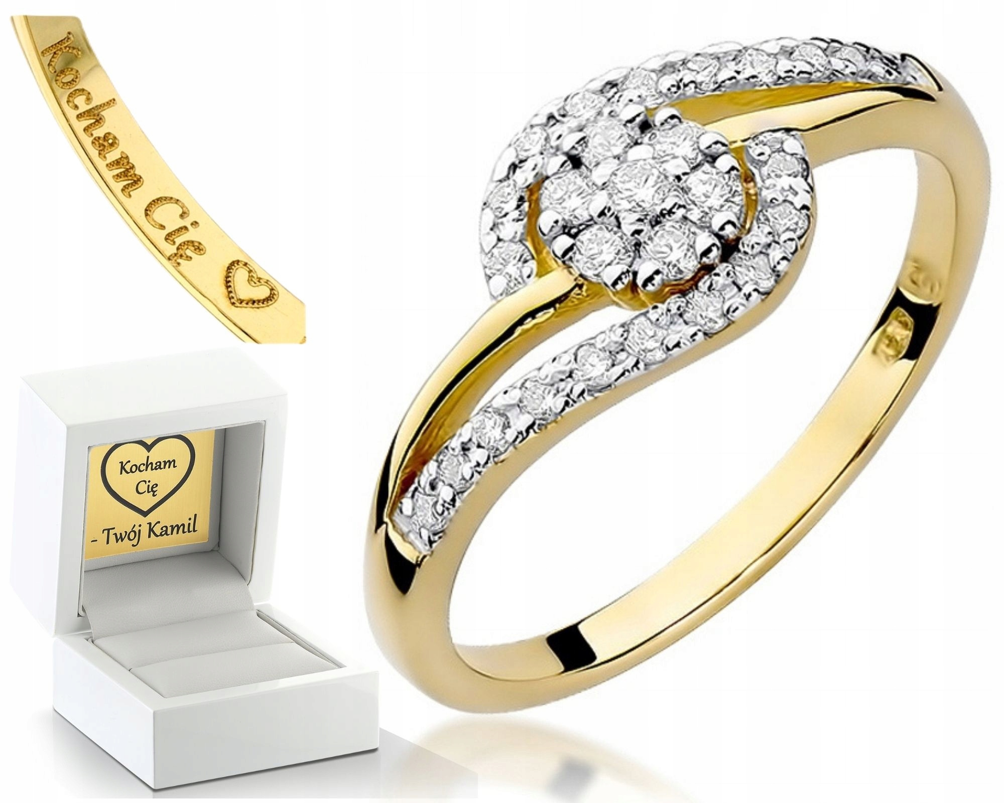 Zlatý Prstýnek S Brilianty 0,17 Ct 0,585 Zásnubní Obchod Pro Ženu