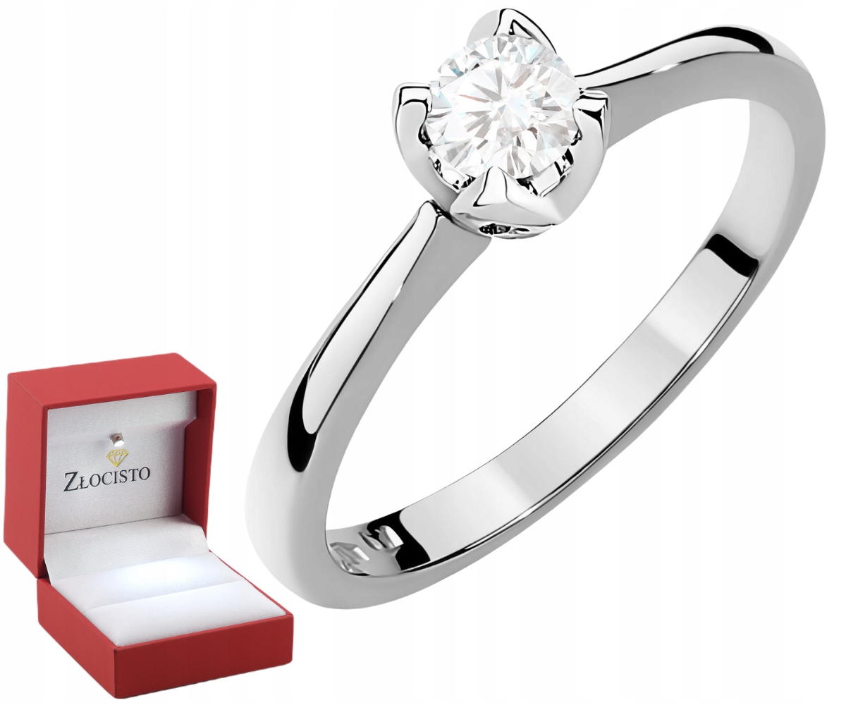 Bílý Zlatý Prstýnek S Laboratorním Diamantem Zlato 585 Moderní