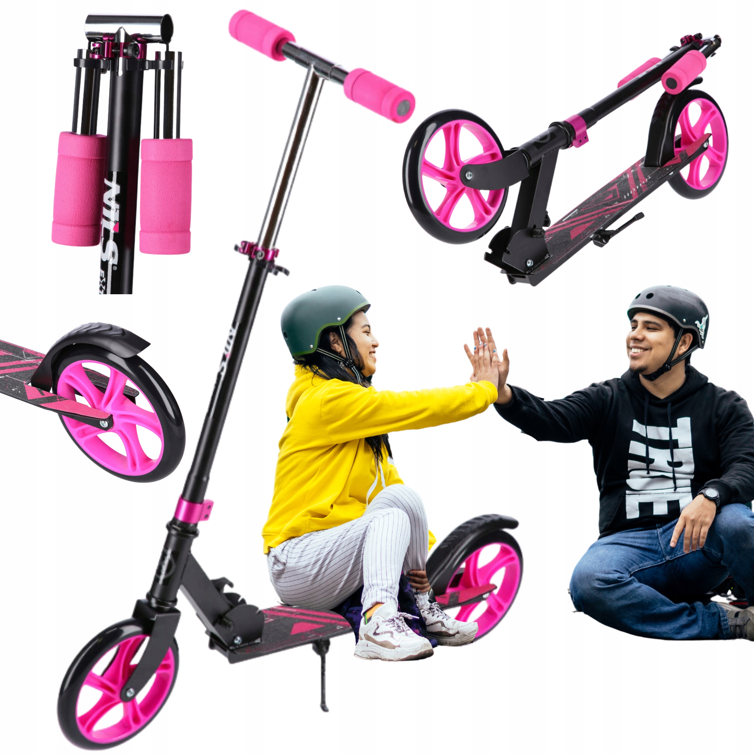 HULAJNOGA DWUKOŁOWA MIEJSKA SKŁADANA Z HAMULCEM REGULOWANA WYSOKOŚĆ NILS EX