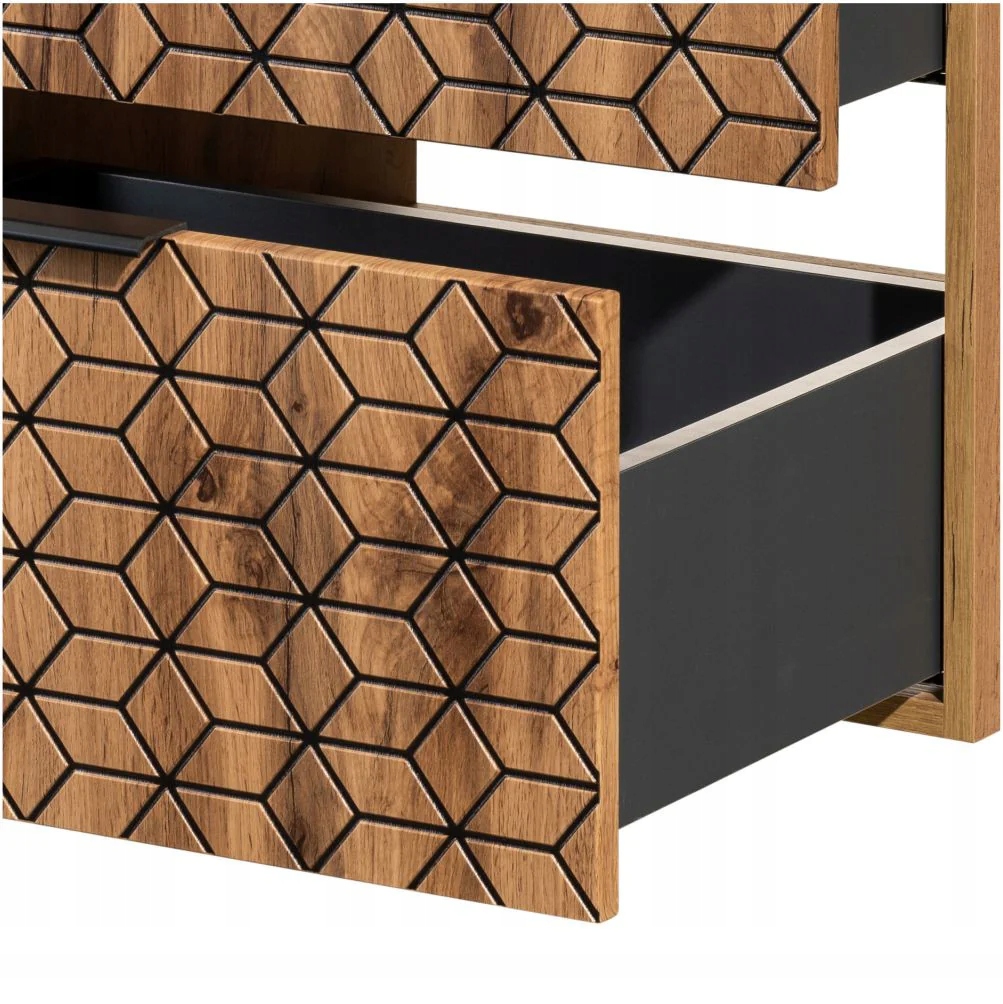 Szafka pod Umywalkę 60 cm Dąb Wotan Wisząca Loft DIAMOND WOTAN Nowoczesna Szerokość mebla 60 cm