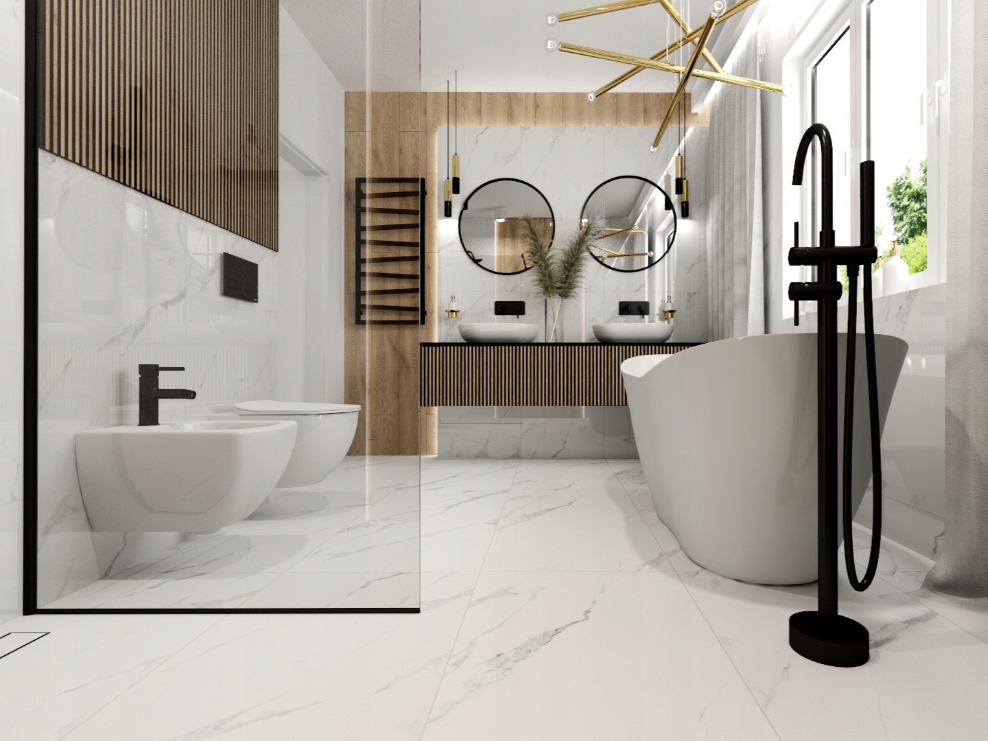 GRES MARMUROPODOBNY PŁYTKI BIAŁE WHITE 60X120cm MATOWE CALACATTA CARRARA Grubość 10 mm