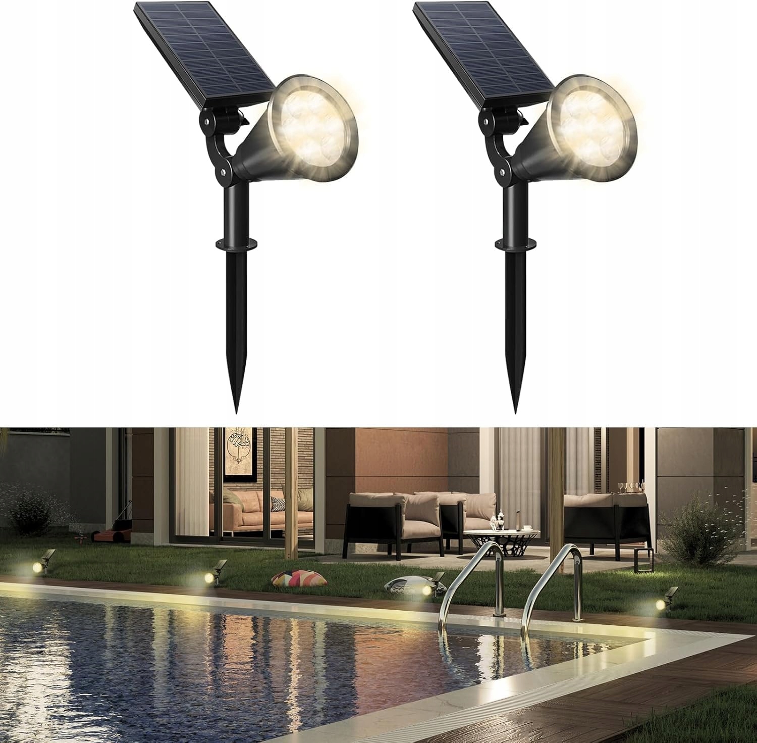 Solární Led lampy Zahradní Zapichovací svítilny Tepla Bílá IP65 Silné 4X