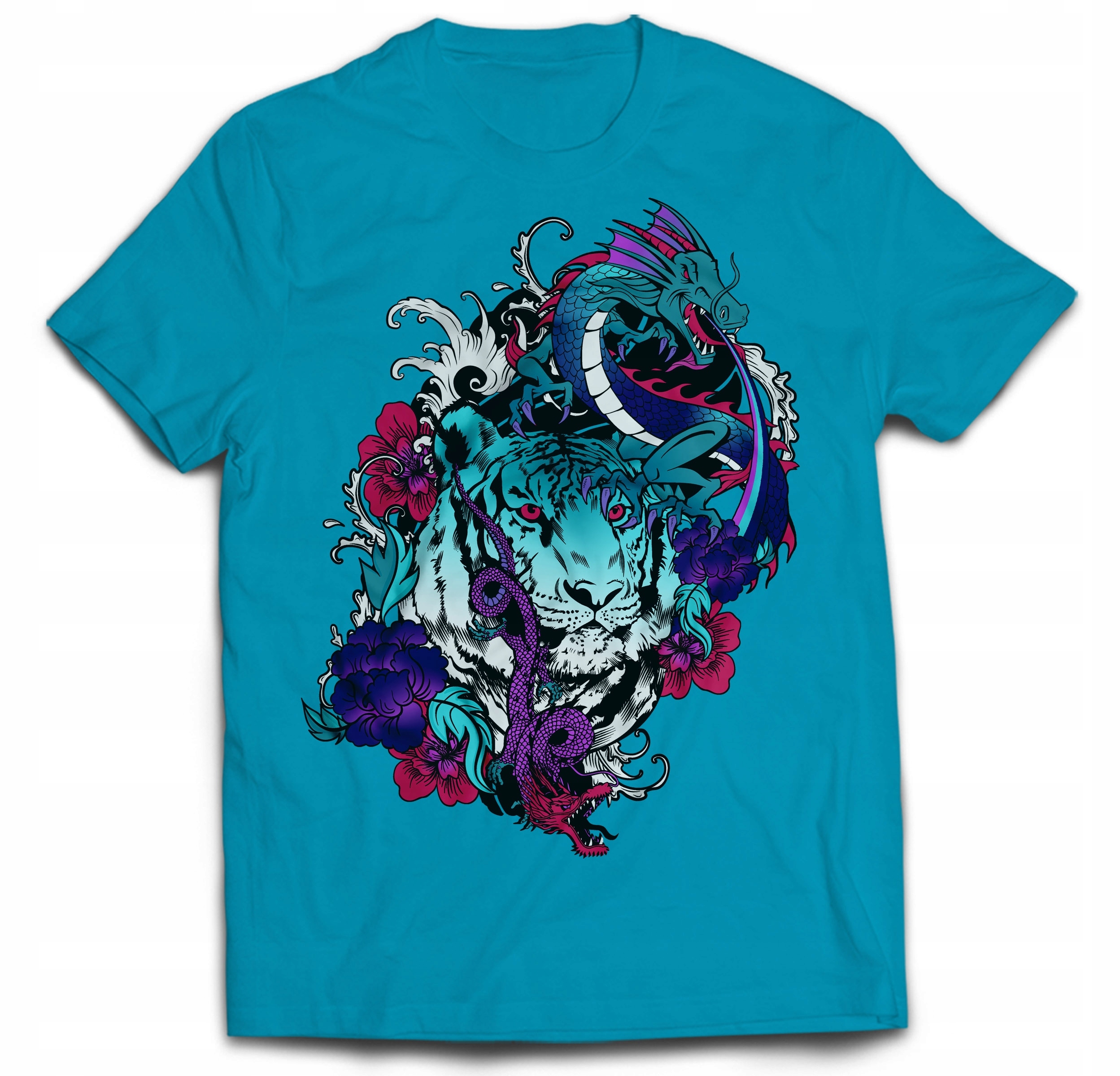 

Japan Anime Tygrys Tiger Smok Dragon Kwiaty M