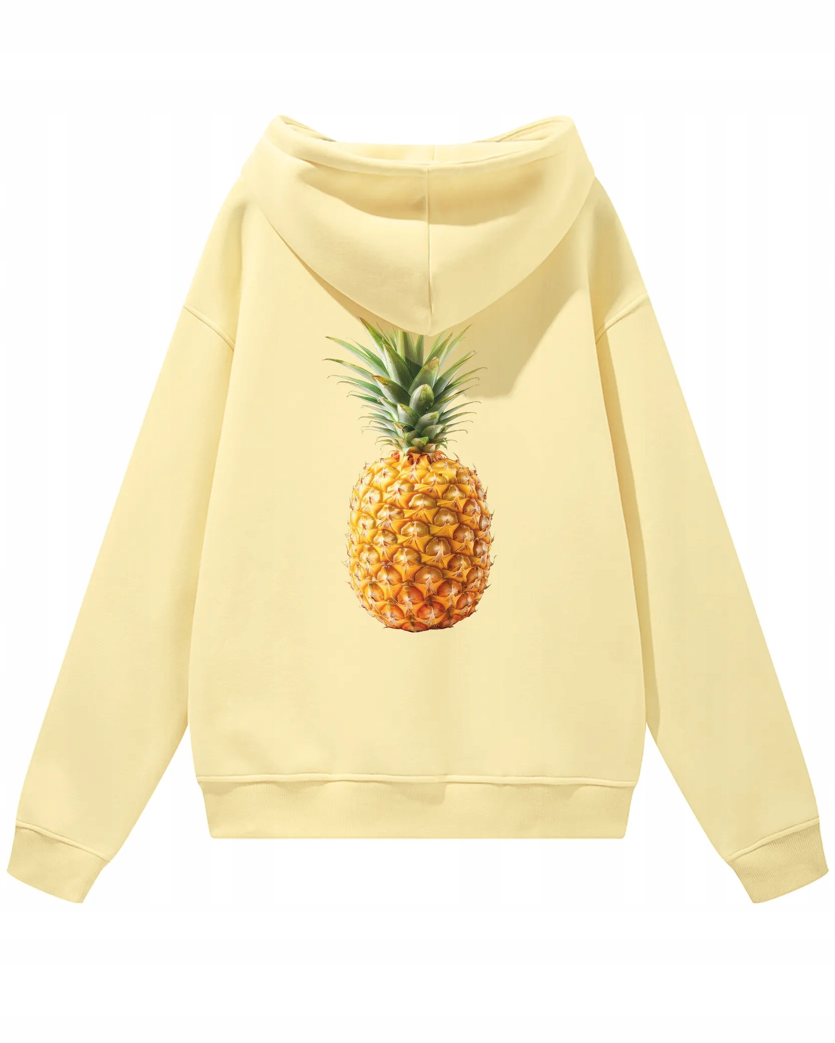 s kapucí Oversize mikina Pineapple Love na letní dovolenou, vanilková, XXL