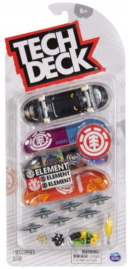 Tech Deck 4 Deskorolki 4-pak Element Spin Master Deskorolka Fingerboard