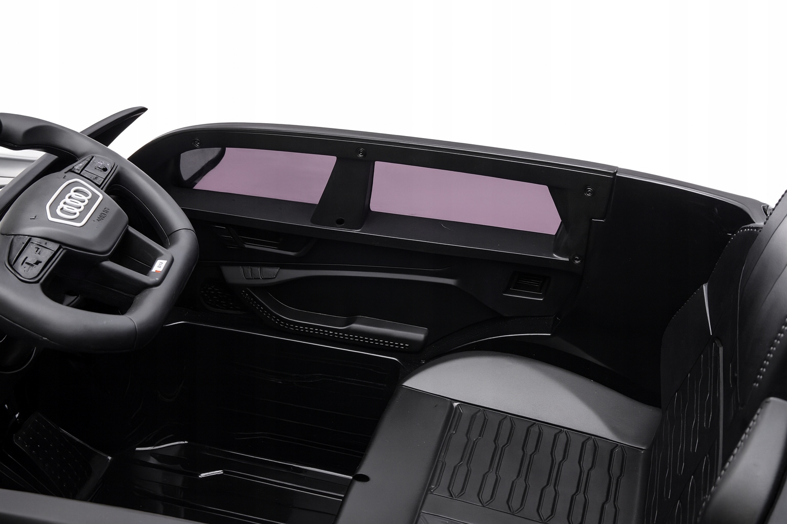 Auto akumulator 4x4 100W skóra pilot EVA samochód dzieci AUDI RS6 czarny