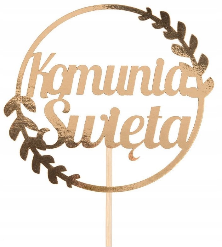 

Topper Komunia Święta Złoty dekoracja tort W01