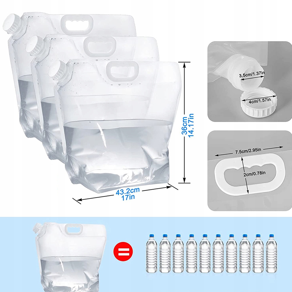 SKŁADANY POJEMNIK NA WODĘ 10L NA KEMPING EVENTOWY 4 SZT Rodzaj inny