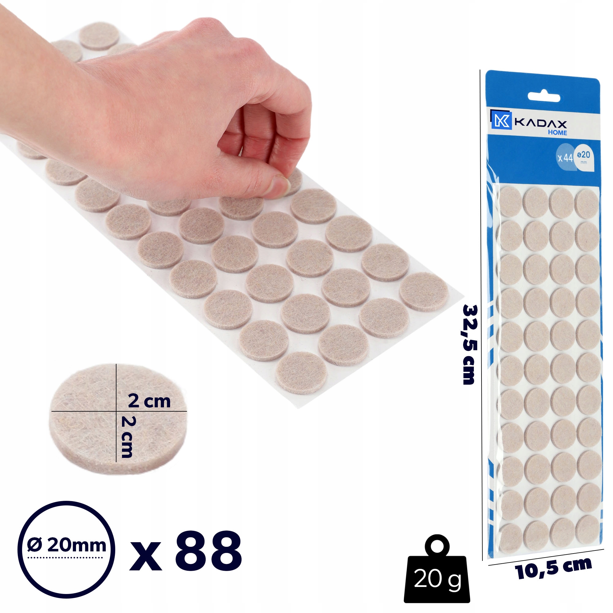 88x PODKŁADKI POD KRZESŁA MEBLE FILC NAKŁADKI FILCOWE SAMOPRZYLEPNE Kod producenta K9604