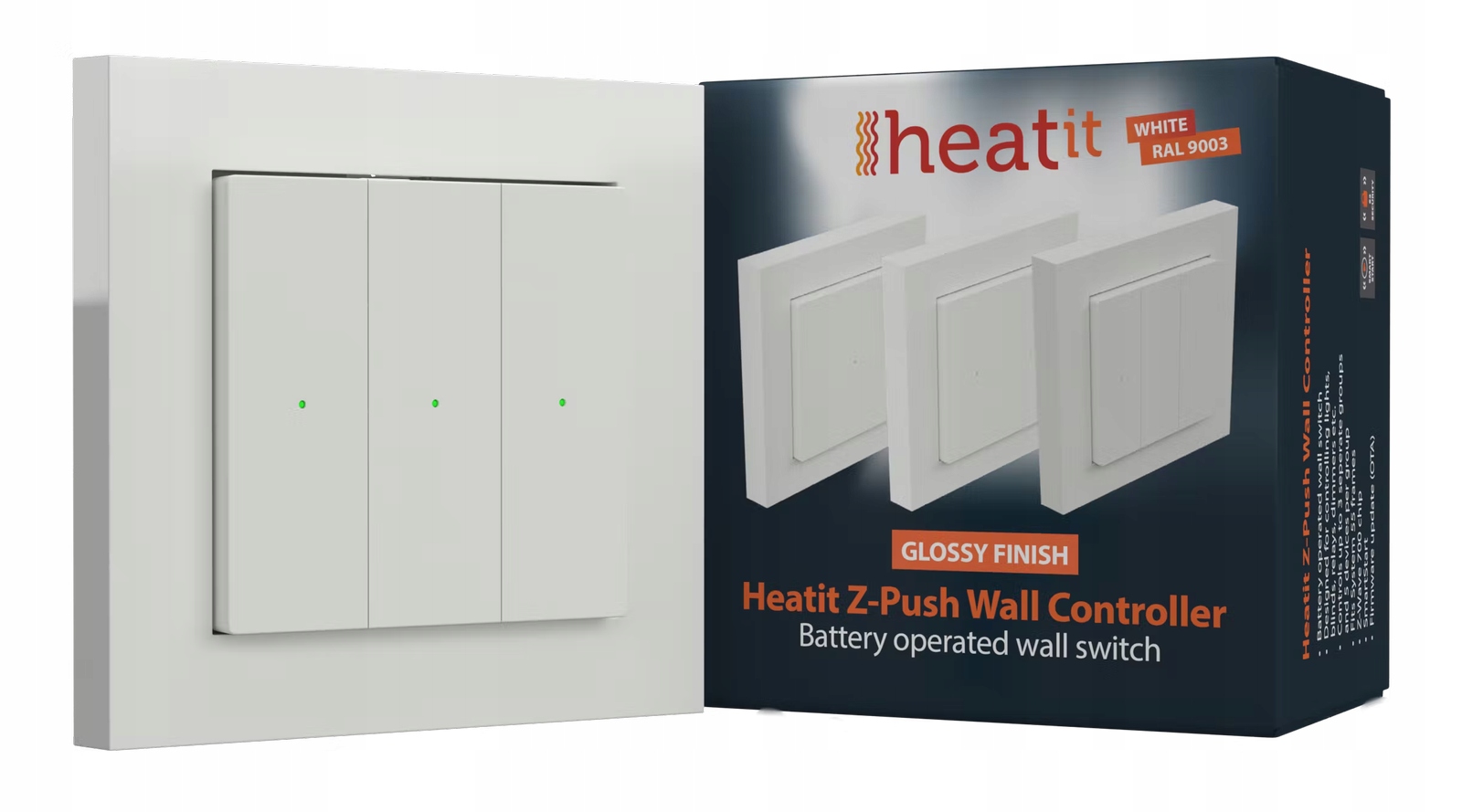 

Heatit Z-Push Wall Controller biały połysk Z-wave