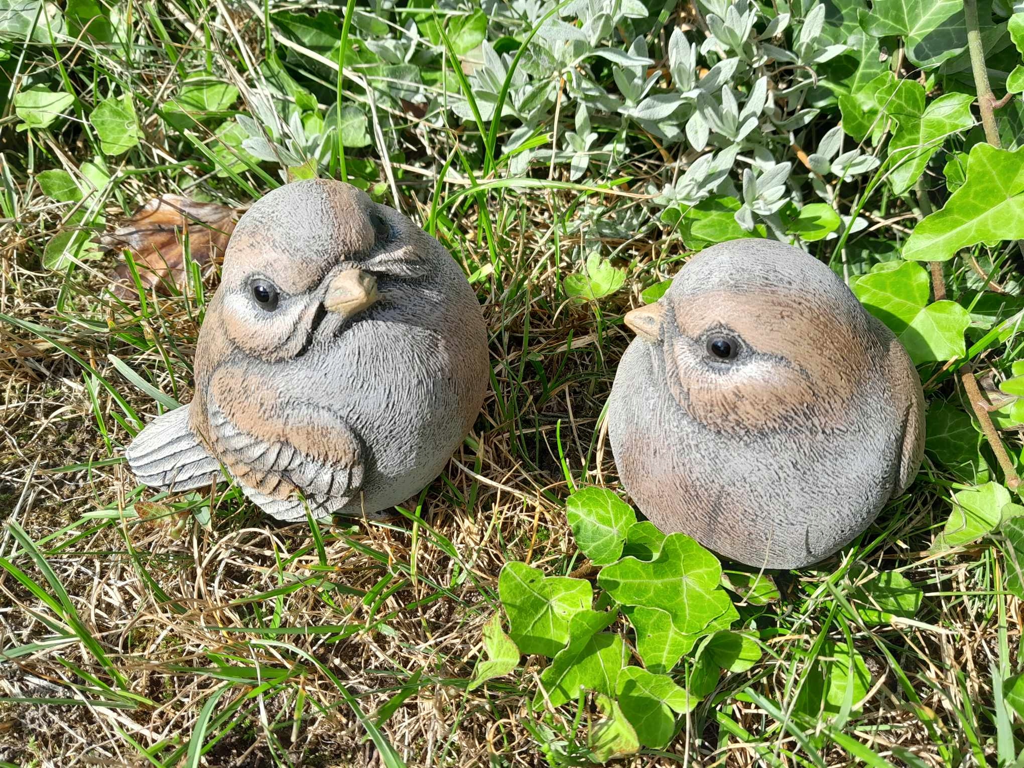 Zestaw Figurek betonowych Wróbelki Wróbel Hand made 2 szt