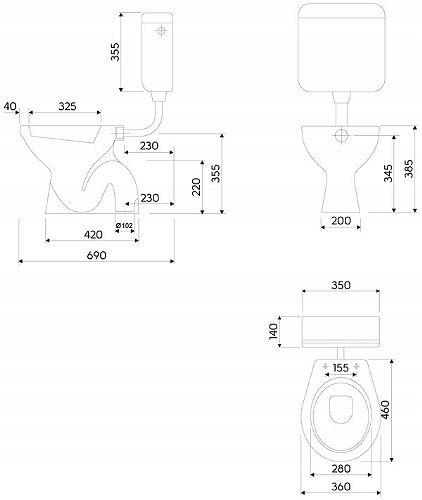 Miska stojąca WC z odpływem pionowym KOŁO Idol Marka Koło