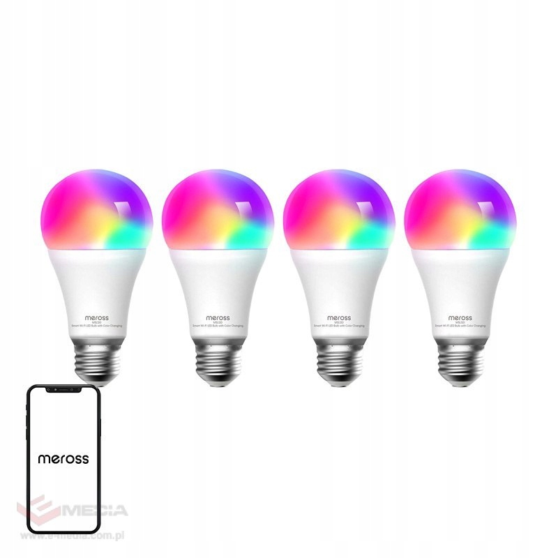 Inteligentní WiFi Led žárovka Meross MSL120 (HomeKit) (čtyřbalení)