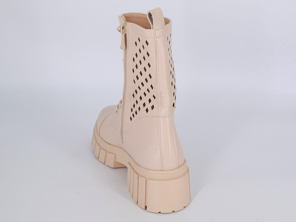 BOTKI AŻUROWE TRAPERY GLANY BUTY BEŻOWE WIOSENNE SKÓRZANE 36 Rozmiar 36