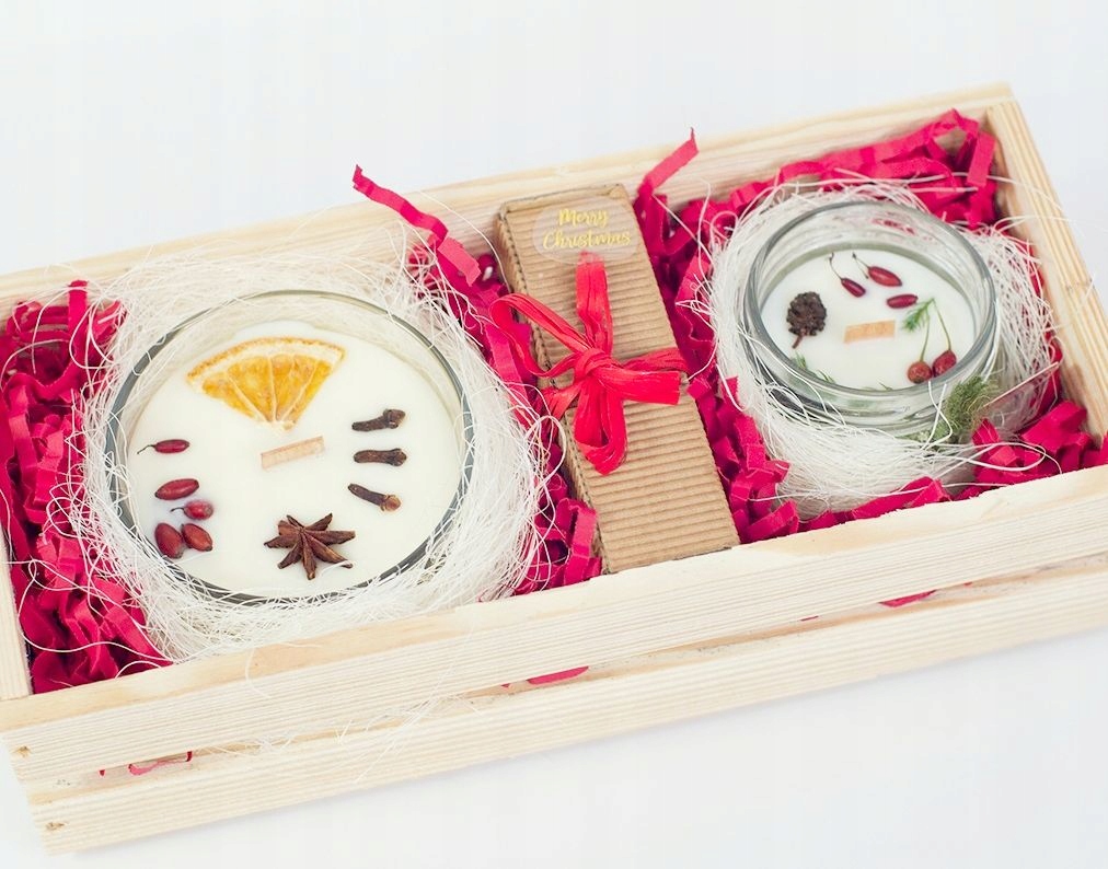 vánoční sada přírodní svíčka sójový vosk