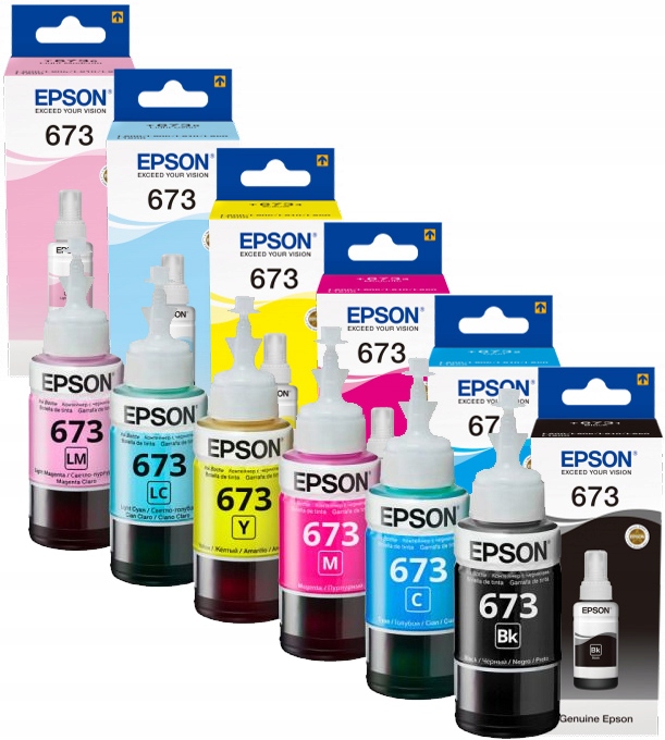 zestaw tuszy Epson 673 oryginalne tusze L1800 L800 L805 L810