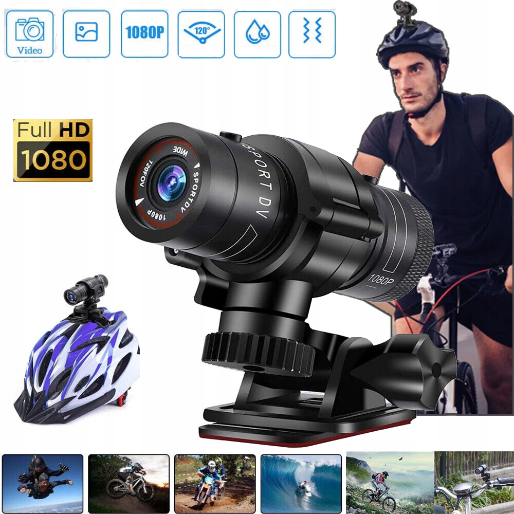Mini Sportovní Kamera, Přenosná, Full Hd 1080P, Voděodolná Kamera Na Kolo