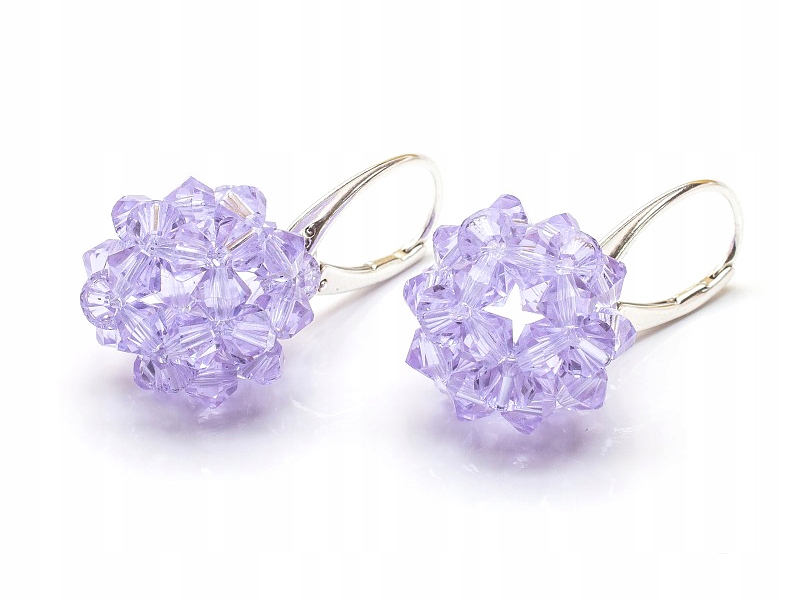 Stříbrné Náušnice 925 Kule 16 s kr. Swarovski Vio